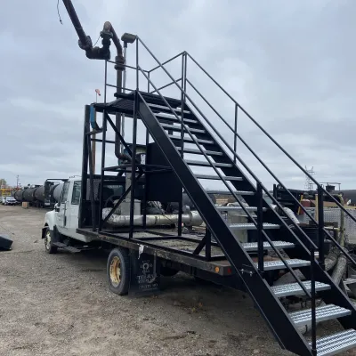 Custom Stairs on Rail Car Truck